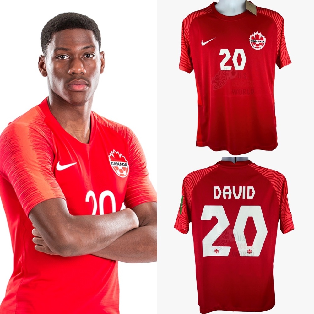 ⚽️ New World Cup QATAR 2022 CANADA DAVID #20 HOME Mens Soccer Jersey 🚨